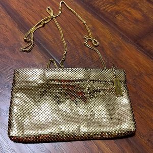 Gold mesh evening bag
